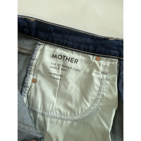 MOTHER Superior The Scrapper Cuff Ankle Fray Lets Wine About It Size 25 - Picture 4 of 11